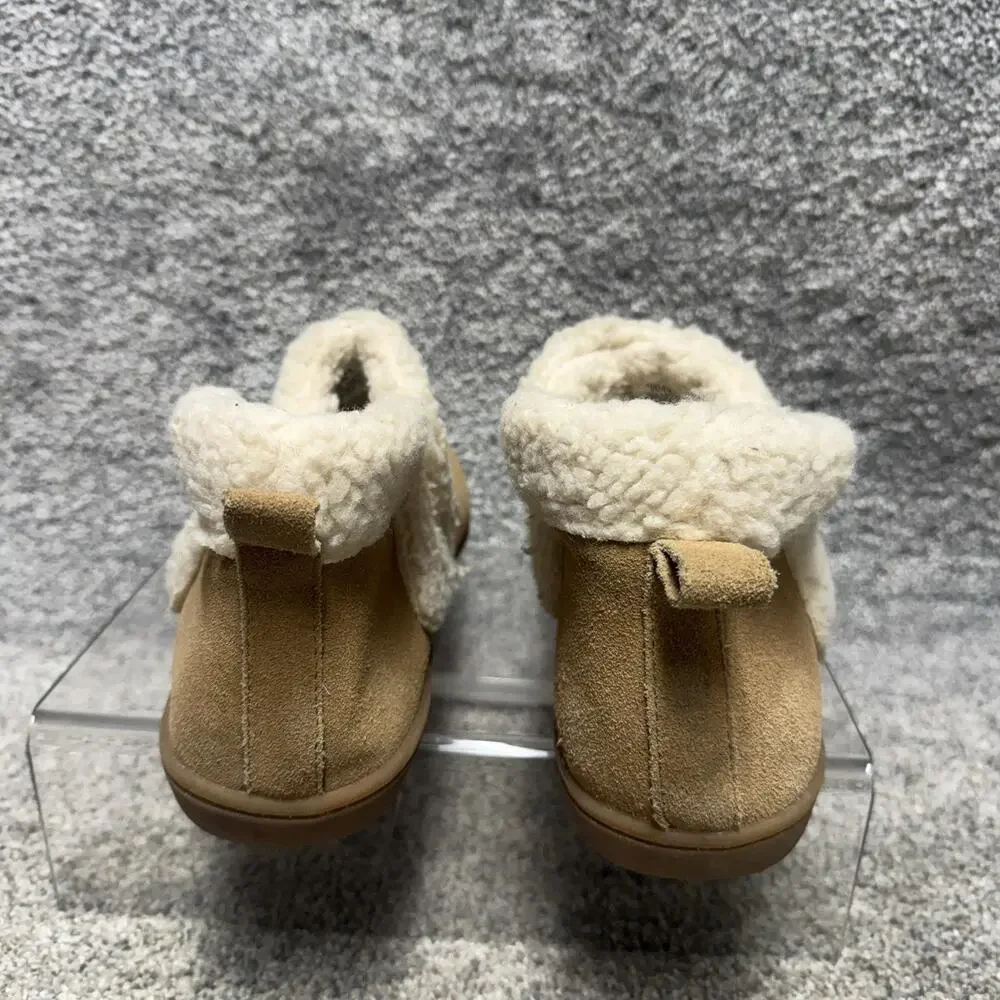 Minnetonka Slipper Booties Mens Size 11M Tan Suede Faux Fur Lined Cozy 400441